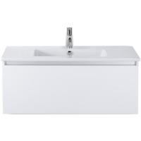 Frozen Badmeubelset 100 cm - Greeplijst in Kleur - Wit Hoogglans - Keramische Wastafel Wit 1 Kraangat - thumbnail