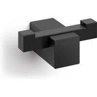 ZACK Carvo Dubbele Handdoekhaak 6,5x4,5x2,6cm zwart - thumbnail
