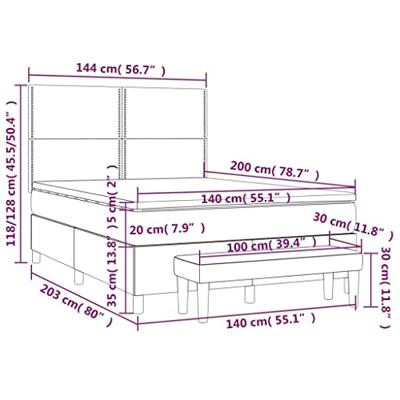 Boxspring met matras stof crèmekleurig 140x200 cm