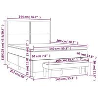 Boxspring met matras stof crèmekleurig 140x200 cm - thumbnail