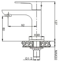 Saqu Design Collection 300 fonteinkraan wit/chroom - thumbnail