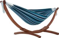 Vivere C8SPCT-34 hangmat Framehangmat Katoen, Grenenhout Blauw - thumbnail
