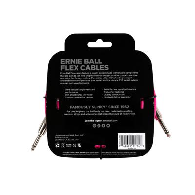 Ernie Ball 6418 Flex Cable 6 meter instrumentkabel roze