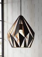 Eglo HanglampCarlton 1 31cm zwart met koper - 49254 - thumbnail