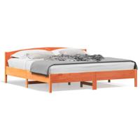 Bedframe zonder matras massief grenenhout wasbruin 180x200 cm - thumbnail