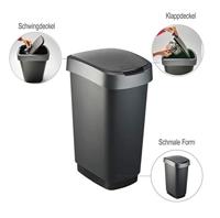 Rotho Twist Afvalbak 25L Zwart - thumbnail
