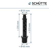 E1 inschuifbare stekkerdoos, 3-voudig stopcontact en 2 x USB inbouw stekkerdoos geschikt voor keuken, woonkamer en kantoor multifunctionele stekkerdoos met 3 standaard stopcontacten, 2 USB-poorte - thumbnail