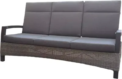 Trestino verstelbare loungebank barree 3-zits antraciet