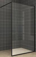 Saqu Frame douchewand 90x200cm Nanoglas/Mat zwart - thumbnail