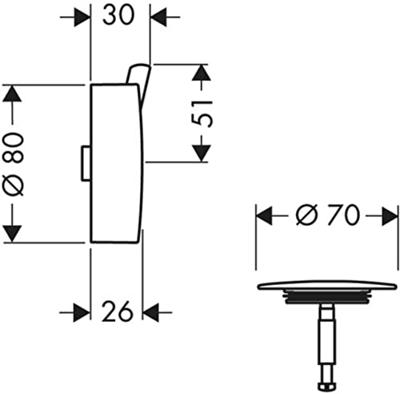 Hansgrohe Flexaplus S afbouwdeel S afvoer- en overloopgarnituur, chroom