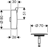 Hansgrohe Flexaplus S afbouwdeel S afvoer- en overloopgarnituur, chroom - thumbnail