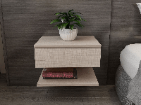 Zwevend nachtkastje VIVIENNE 45 cm kasjmier - thumbnail