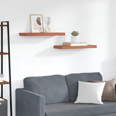 Wandplank Wandgemonteerd 2 pcs Rood 50 x 23 x 4 cm Bewerkt hout