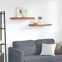 Wandplank Wandgemonteerd 2 pcs Rood 50 x 23 x 4 cm Bewerkt hout - thumbnail