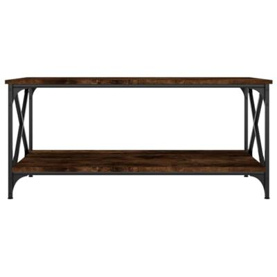 Salontafel 100x50x45 cm bewerkt hout en ijzer gerookt eiken Salontafel 100x50x45 cm bewerkt hout en ijzer gerookt eiken