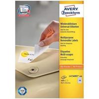 Avery-Zweckform L4736REV-100 Universele etiketten 45.7 x 21.2 mm Papier Wit 4800 stuk(s) Weer verwijderbaar Inkjet, Laser (zwart/wit), Laser (kleur), Kopiëren - thumbnail