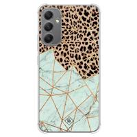 Samsung Galaxy A34 shockproof hoesje - Luipaard marmer mint - thumbnail