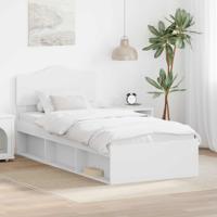 Bedframe met hoofdeinde Wit 75 x 190 cm Massief grenenhout - thumbnail