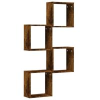Wandrekken kubus 4 st 30x15x30 cm gerookt eiken - thumbnail
