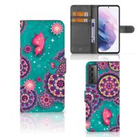 Samsung Galaxy S21 Plus Hoesje Cirkels en Vlinders - thumbnail