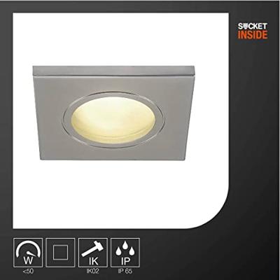 Plafondinbouwarmatuur DOLIX OUT Mat Chroom vierkant GU10