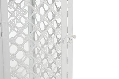 Straatlantaarn DKD Home Decor 24 x 24 x 74 cm Verouderde afwerking Kristal Metaal Wit Arabisch