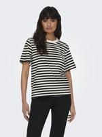 Only Onllivina S/s Stripe Tee Jrs Noos T-shirt Korte Mouw Cloud Dancer Black Stripes - thumbnail