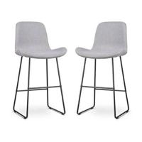 Nolon Nino-Fé Barkrukken Set van 2 - Lichtgrijs - Zwart - 75 cm - thumbnail