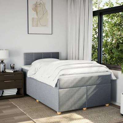 Boxspring met matras stof lichtgrijs 120x190 cm