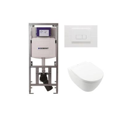 Villeroy & Boch Subway 2.0 wandcloset - 56cm - met Geberit UP320 inbouwreservoir - met Saniclass closetzitting - QeramiQ Push Bedieningsplaat - rechthoekige knoppen - wit glans GA26028/0701131/SW706187/SW1182666/SW729014 Villeroy & Boch Subway 2.0 wandcloset - 56cm - met Geberit UP320 inbouwreservoir - met Saniclass closetzitting - QeramiQ Push Bedieningsplaat - rechthoekige knoppen - wit glans GA26028/0701131/SW706187/SW1182666/SW729014