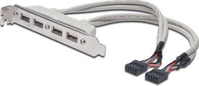 Digitus AK-300304-002-E 4 x USB A 2 x IDC (10-pin) Beige kabeladapter/verloopstukje Digitus AK-300304-002-E 4 x USB A 2 x IDC (10-pin) Beige kabeladapter/verloopstukje