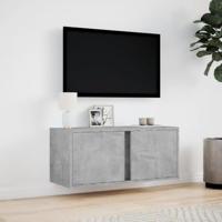 Tv-wandmeubel met LED-verlichting 80x31x35 cm betongrijs - thumbnail