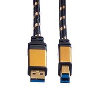 ROLINE GOLD USB 3.2 Gen 1 kabel, type A-B, 0,8 m - thumbnail
