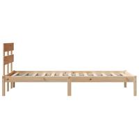 Bedframe met hoofdeinde Bruin 100 x 200 cm Massief grenenhout - thumbnail