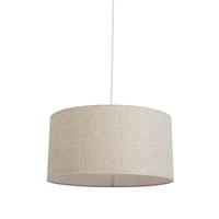 QAZQA Landelijke hanglamp wit met katoenen kap lichtgrijs 50 cm - - thumbnail