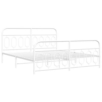 Bedframe met hoofd- en voeteneinde metaal wit 180x200 cm