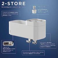 Opbergbakje Tiger 2-Store met Handdoekhaak en Tandenborstelhouder 25 cm Wit - thumbnail