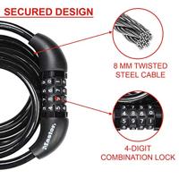 Masterlock Spiraalkabelslot, 1,80m x 8mm - 8221EURDPRO 8221EURDPRO - thumbnail