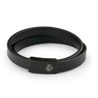 Paul McNeal MB0017BB Lederen Armband Lengte 21cm - thumbnail