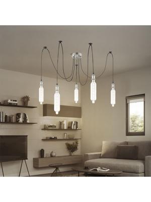 Light depot - plafondkap metaal 5 lichts - mat staal - Outlet