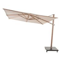 Parasol Siesta Premium 300 x 300 cm zand met houtlook frame 4SO 4SO - 4so - thumbnail