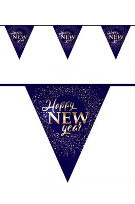 Vlaggenlijn Happy New Year hotstamp 6m