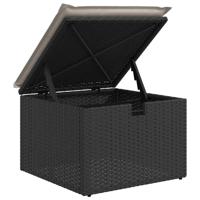 6-delige Loungeset met kussens poly rattan zwart - thumbnail