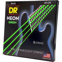 DR Strings NGB5-45 Hi-Def Neon green 45-125 set 5 snaren voor elektrische basgitaar - thumbnail