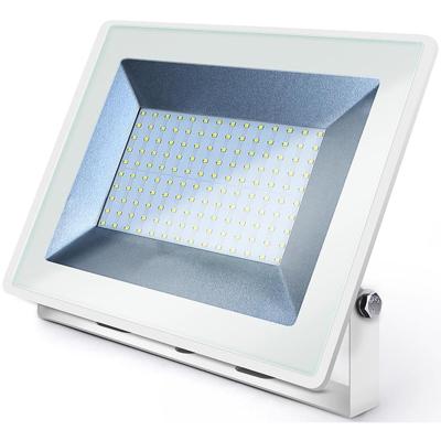 LED Bouwlamp 100W - Koud Wit 6400K - Waterdicht IP65 - Mat Wit Aluminium