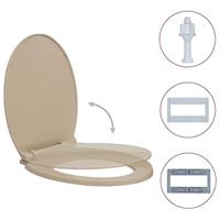 VidaXL Toiletbril soft-close ovaal beige - thumbnail