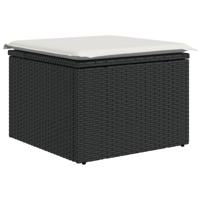 10-delige Loungeset met kussens poly rattan zwart - thumbnail