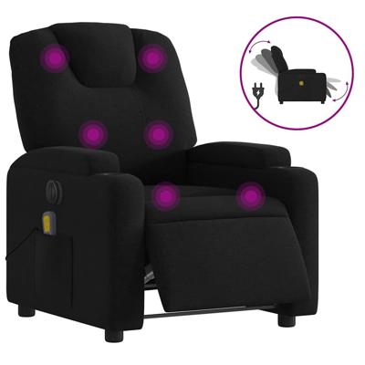 Massagestoel elektrisch verstelbaar stof zwart - thumbnail