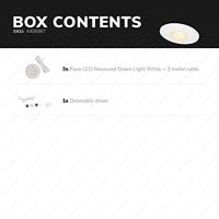 Set van 3 Pavo - Platte LED ipbouwspots met lage inbouwdiepte 12mm - 3 Watt 300 Lumen - 2700K Warm wit - Dimbaar - Rond - Meubelspot - IP44 waterdicht - Wit - thumbnail