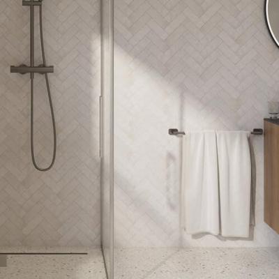 Ben Mykanto handdoekbeugel 60x7x3,9cm geborsteld zwart